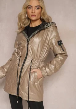 Ciemnobeżowa Kurtka Pikowana Diomasio