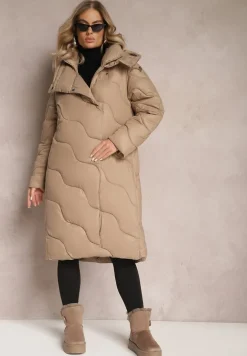 Ciemnobeżowa Kurtka Pikowana Zechia