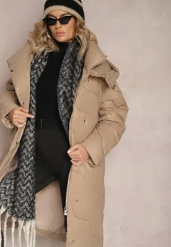 Ciemnobeżowa Kurtka Pikowana Zechia