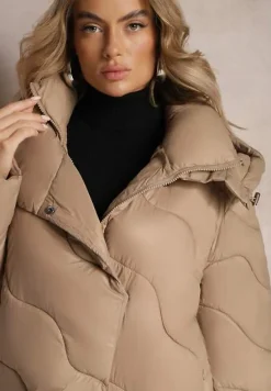 Ciemnobeżowa Kurtka Pikowana Zechia