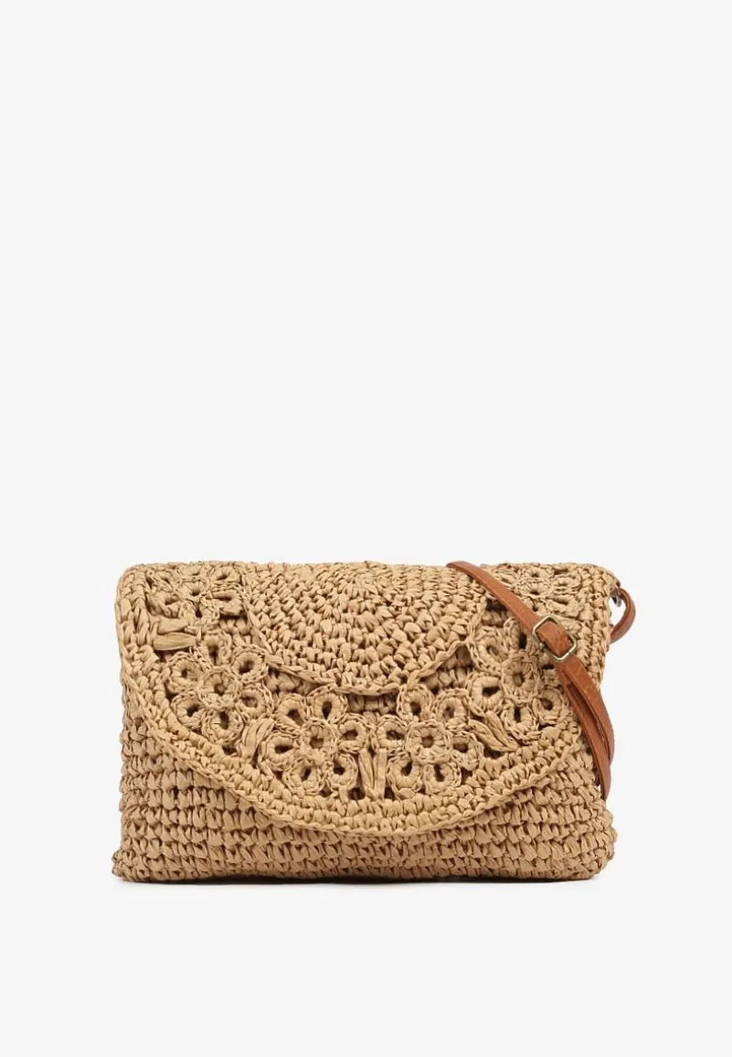 Ciemnobeżowa Pleciona Torebka na Ramię Galuriela