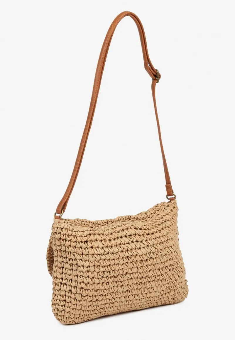 Ciemnobeżowa Pleciona Torebka na Ramię Galuriela