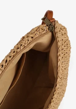 Ciemnobeżowa Pleciona Torebka na Ramię Galuriela