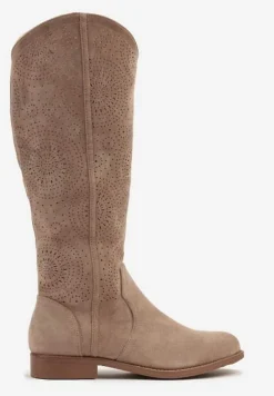 Ciemnobeżowe Ażurowe Kozaki z Ekozamszu Evirivan