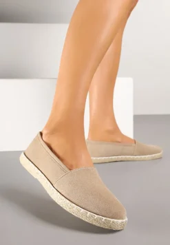 Ciemnobeżowe Espadryle Vices na Podeszwie Zdobionej Plecionką Sesoriela