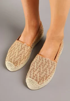 Ciemnobeżowe Espadryle z Plecionym Sznurkiem Nimiorra