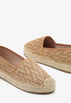 Ciemnobeżowe Espadryle z Plecionym Sznurkiem Nimiorra