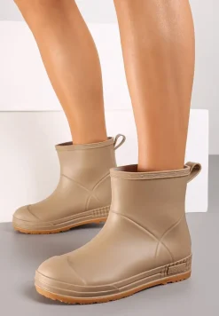 Ciemnobeżowe Gumowe Kalosze za Kostkę Lunidia