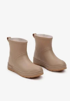 Ciemnobeżowe Gumowe Kalosze za Kostkę Lunidia