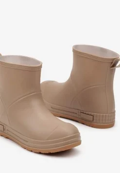 Ciemnobeżowe Gumowe Kalosze za Kostkę Lunidia