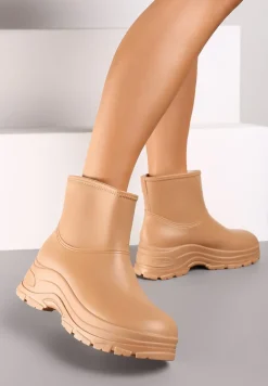 Ciemnobeżowe Kalosze na Grubej Podeszwie Eristhena