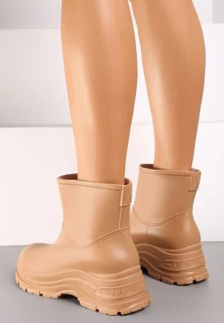 Ciemnobeżowe Kalosze na Grubej Podeszwie Eristhena