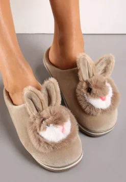 Ciemnobeżowe Kapcie Antinna