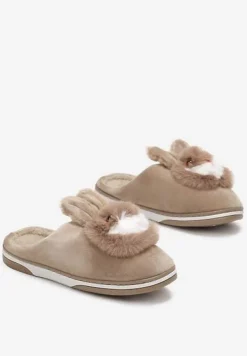 Ciemnobeżowe Kapcie Antinna