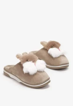 Ciemnobeżowe Kapcie Chloraleia