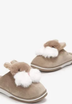 Ciemnobeżowe Kapcie Chloraleia