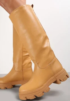 Ciemnobeżowe Kozaki Caelloah