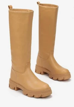 Ciemnobeżowe Kozaki Caelloah