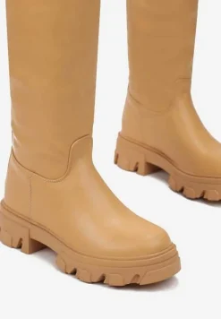 Ciemnobeżowe Kozaki Caelloah