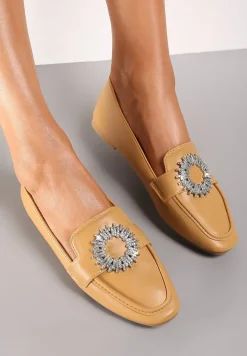 Ciemnobeżowe Mokasyny Lizzi