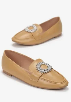 Ciemnobeżowe Mokasyny Lizzi