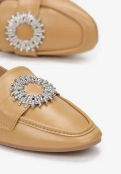 Ciemnobeżowe Mokasyny Lizzi