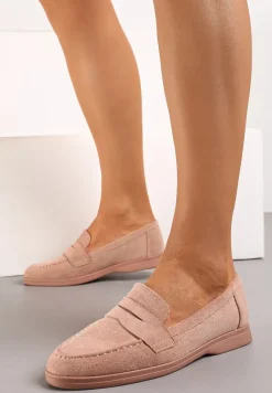 Ciemnobeżowe Mokasyny o Klasycznym Fasonie z Ekozamszu Belvirra