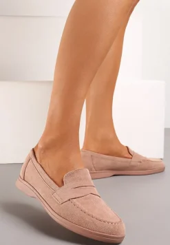 Ciemnobeżowe Mokasyny o Klasycznym Fasonie z Ekozamszu Belvirra