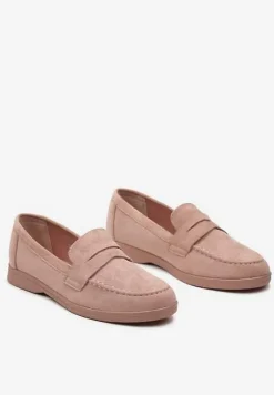 Ciemnobeżowe Mokasyny o Klasycznym Fasonie z Ekozamszu Belvirra