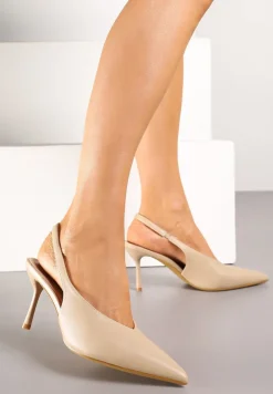 Ciemnobeżowe Sandały Vices Slingback na Obcasie Tilarina