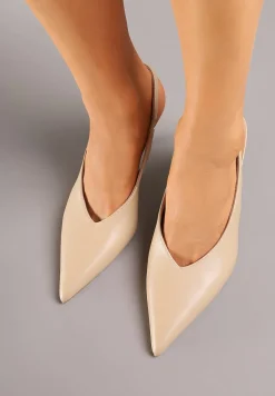 Ciemnobeżowe Sandały Vices Slingback na Obcasie Tilarina