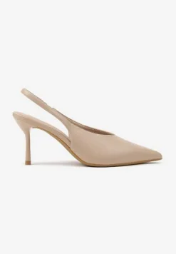 Ciemnobeżowe Sandały Vices Slingback na Obcasie Tilarina