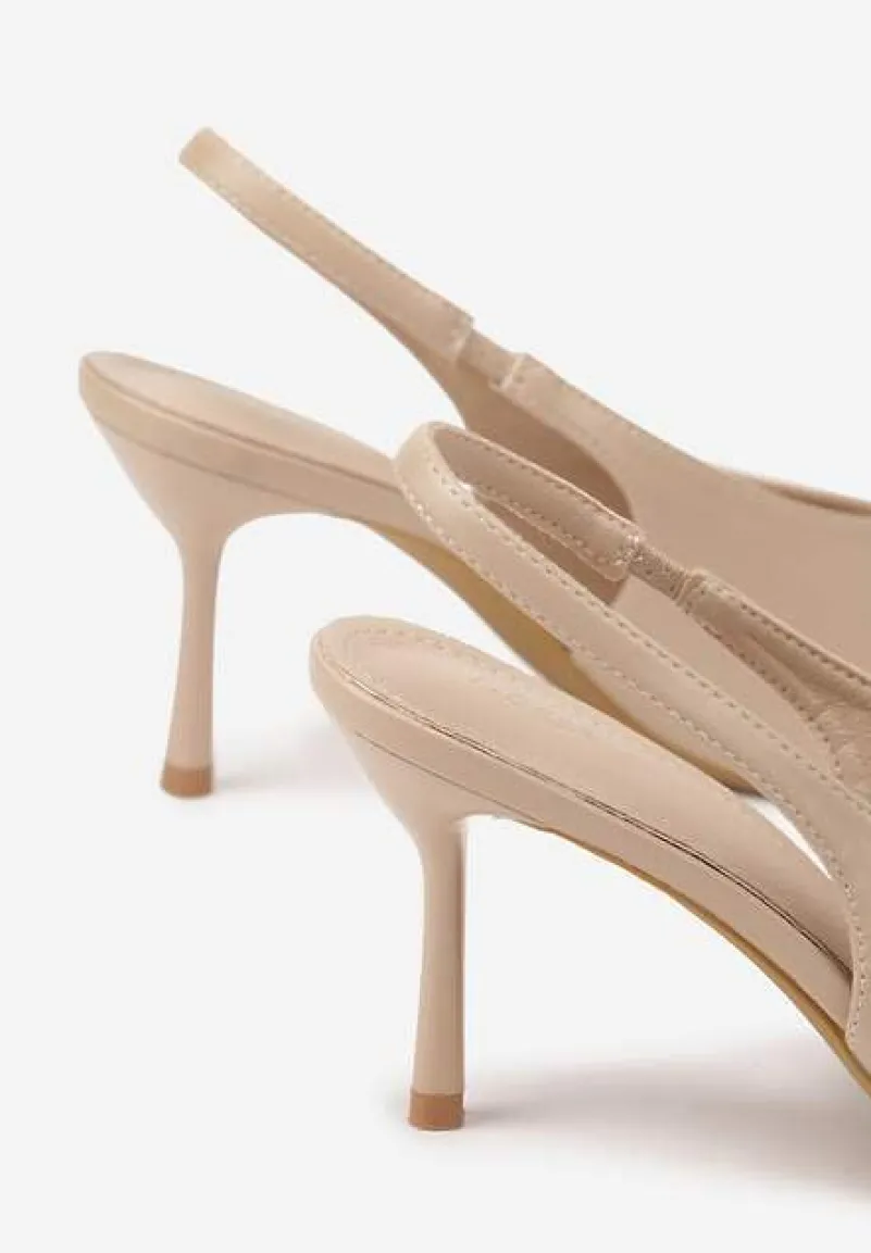 Ciemnobeżowe Sandały Vices Slingback na Obcasie Tilarina