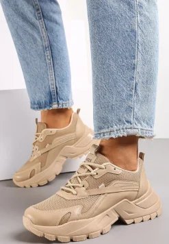 Ciemnobeżowe Sneakersy Dorameia