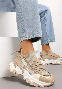 Ciemnobeżowe Sneakersy Kharena