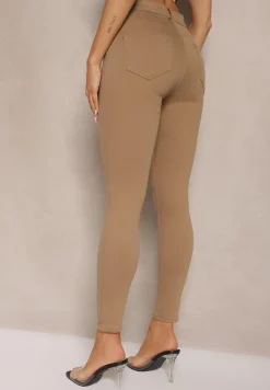 Ciemnobeżowe Spodnie Skinny Winvienne