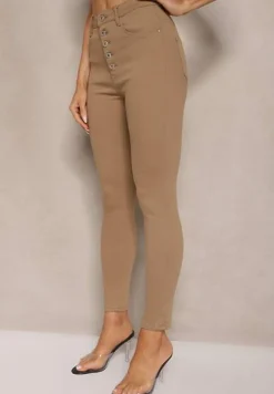 Ciemnobeżowe Spodnie Skinny Winvienne