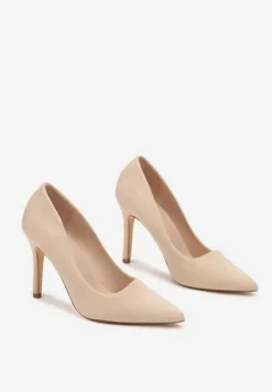 Ciemnobeżowe Szpilki w Klasycznym Stylu Mevalor