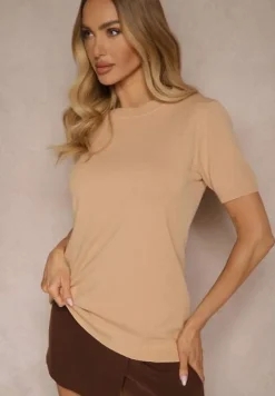 Ciemnobeżowy Sweter Ozdobiony Ściągaczami Sanallia