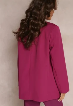 Ciemnofioletowa Marynarka Oversize Niezapinana Charme