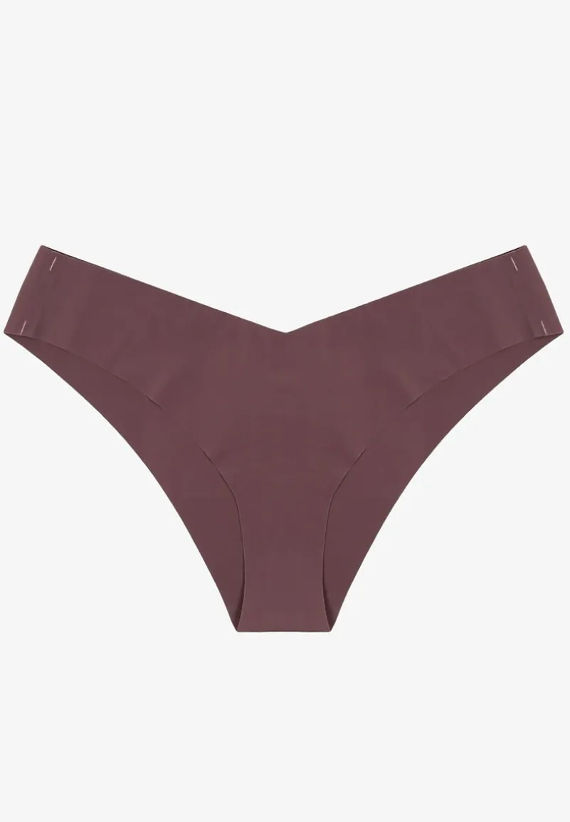 Ciemnofioletowe Bezszwowe Majtki Brazyliany Melzeki