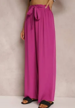 Ciemnofioletowe Spodnie Szerokie Phiorephis