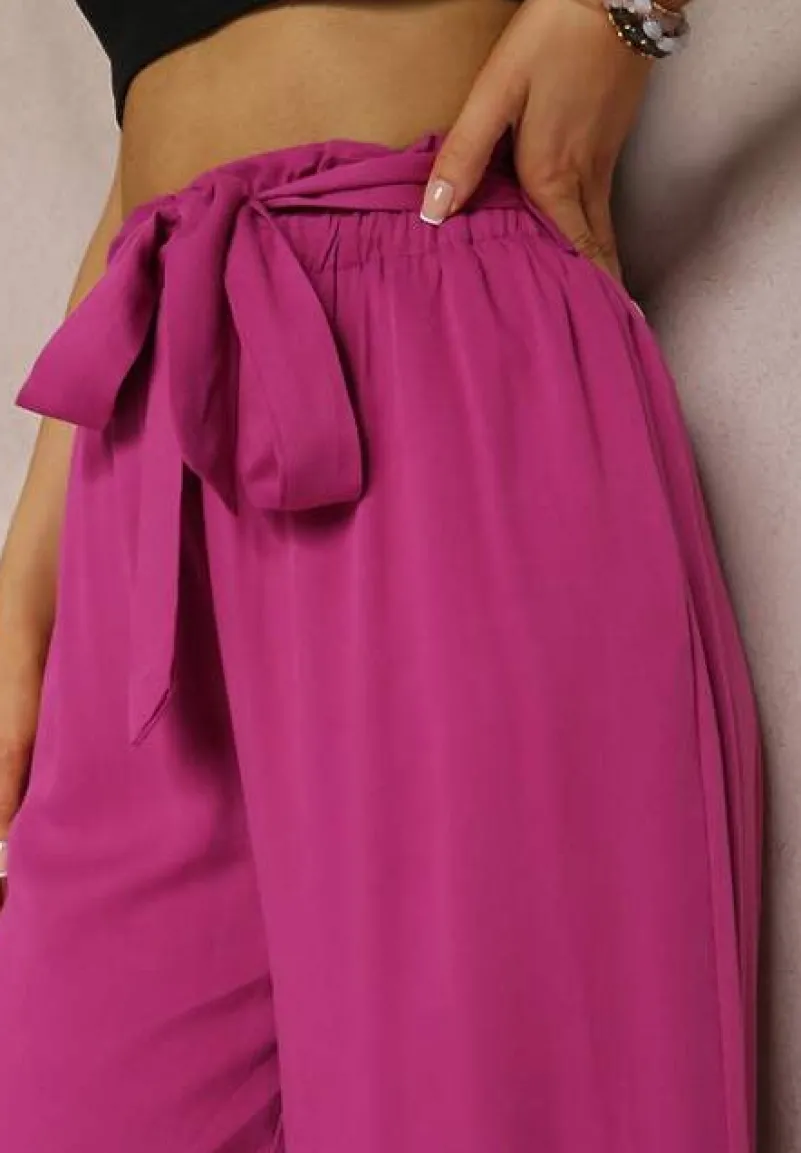 Ciemnofioletowe Spodnie Szerokie Phiorephis