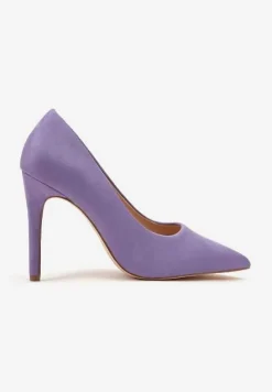 Ciemnofioletowe Szpilki Vices ze Skórzaną Wkładką w Klasycznym Stylu Vennael