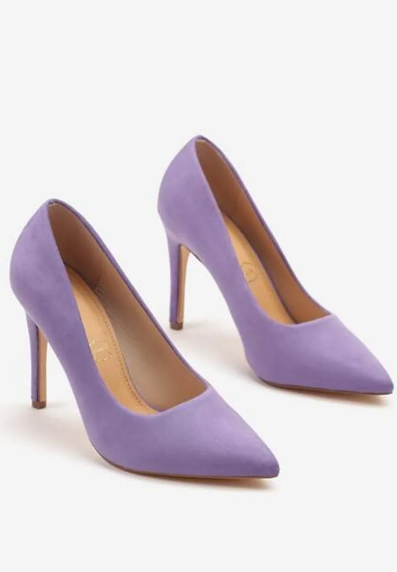 Ciemnofioletowe Szpilki Vices ze Skórzaną Wkładką w Klasycznym Stylu Vennael