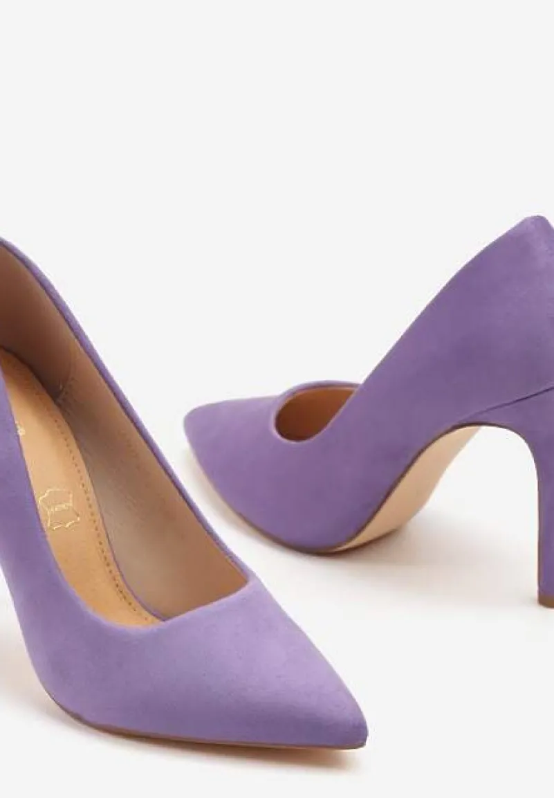 Ciemnofioletowe Szpilki Vices ze Skórzaną Wkładką w Klasycznym Stylu Vennael