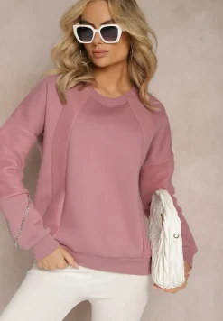 Ciemnoróżowa Bawełniana Bluza z Łańcuszkiem Eleutia