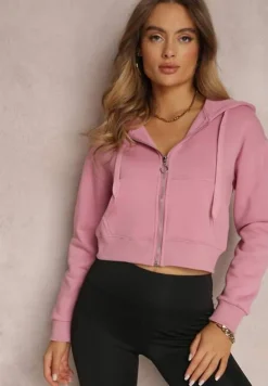 Ciemnoróżowa Bluza Zasuwana z Kapturem Bikatu