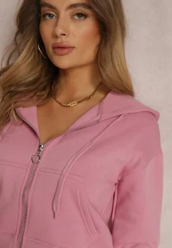 Ciemnoróżowa Bluza Zasuwana z Kapturem Bikatu