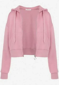 Ciemnoróżowa Bluza Zasuwana z Kapturem Bikatu